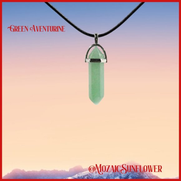 ✨3 FOR $18✨Handcrafted Green Aventurine Leather Cord With Extension Chain Unisex - Picture 3 of 4